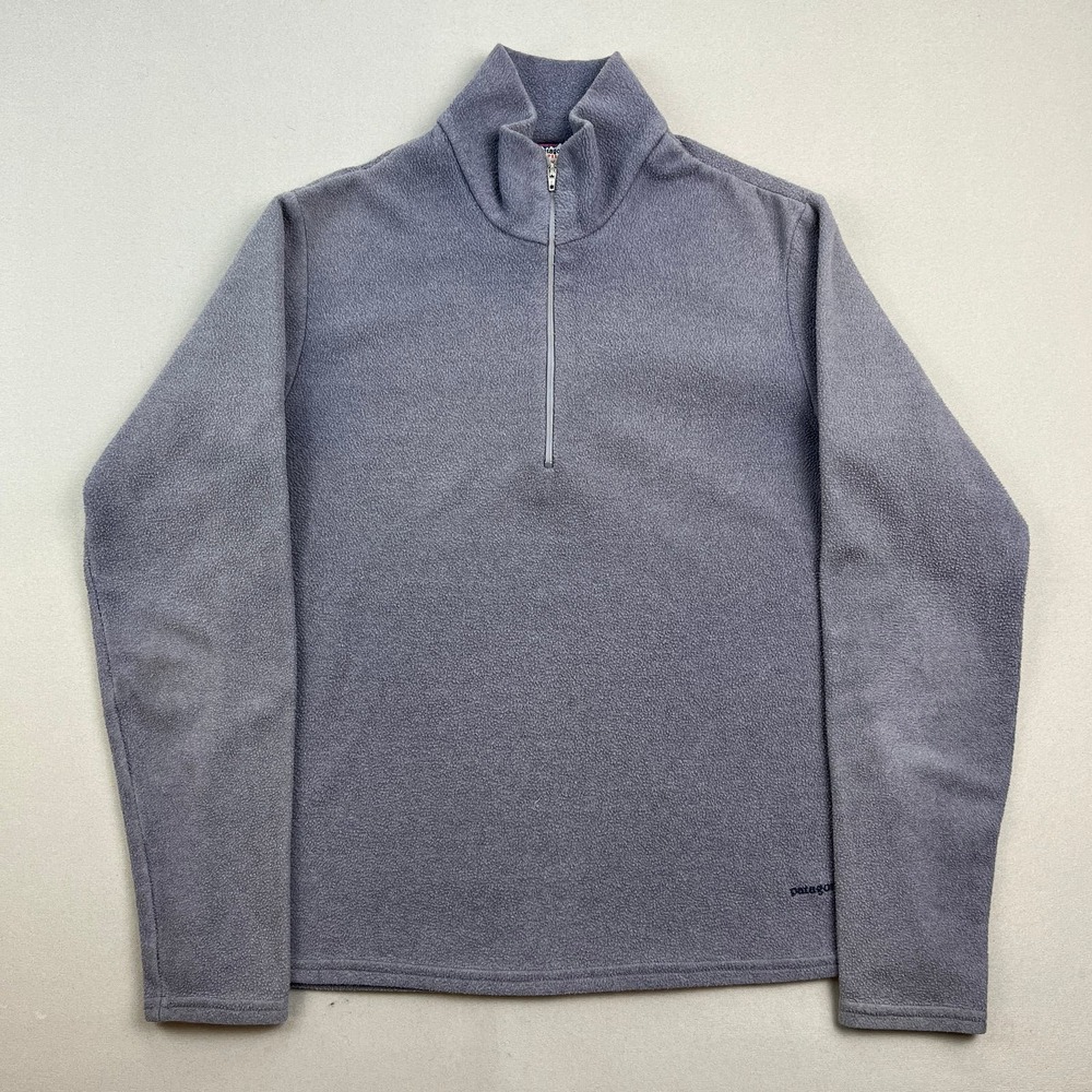 Vintage Patagonia Capilene Jacket Womens XS Gray Fleece 1/4 Zip Made in USA 90s